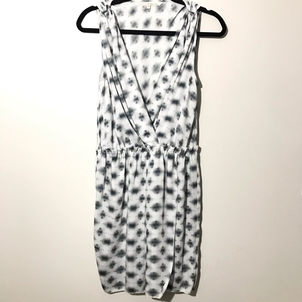 Rachel Rachel Roy Y2K Faux Wrap Tribal Printed Black and White Supernova Dress M
